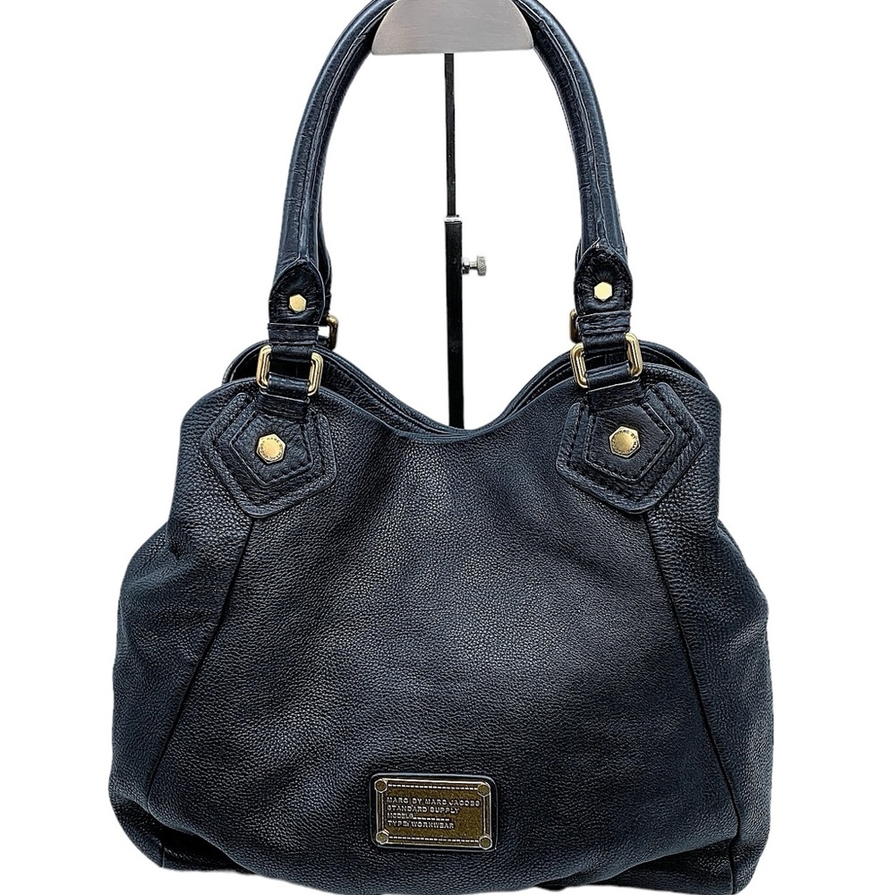 MARC by Marc Jacobs 100% Cow Leather Hobo Handbag in Black